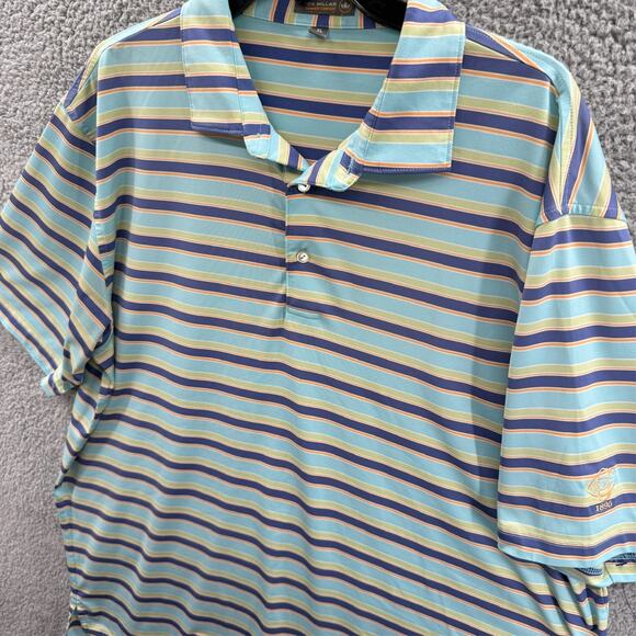 The Peter Millar Summer Comfort Polo Mens Stripped Golf XL - Picture 2 of 12